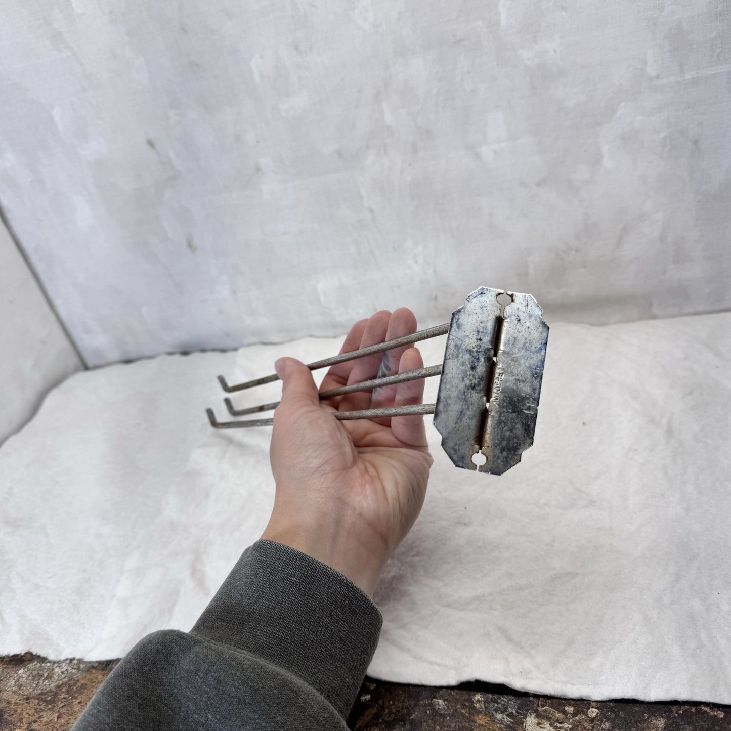 Vintage Metal Three Tier Wall Towel Bar Hanger