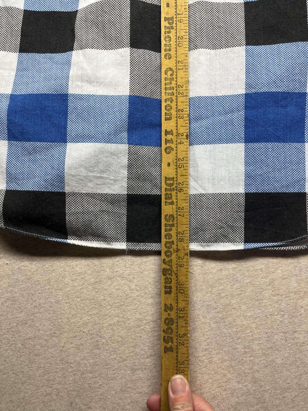 1980s Women’s Blue & Blk Checked Cotton S Sleeve Top