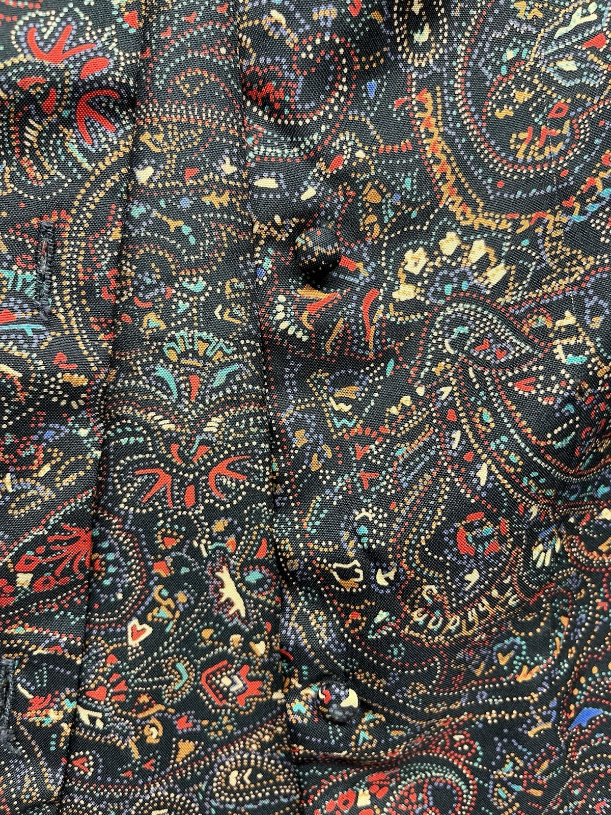 1960s, 70s Women’s Brown Paisley L Sleeve Nylon Top