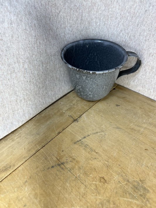 Grey Enamel Coffee Cup