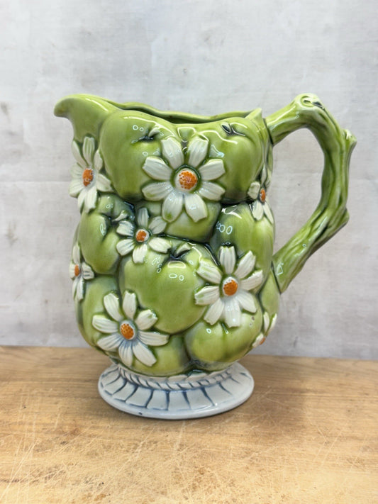 Vintage 1967 Inarco Daisy Green Pitcher #1477