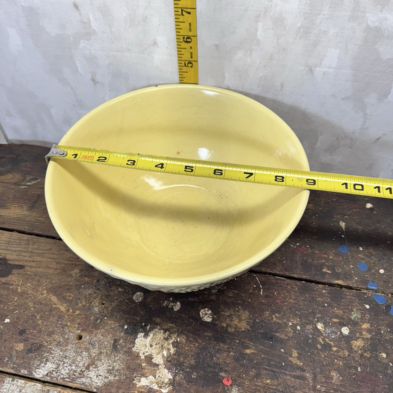 Yellow Stoneware Bowl Vintage 
