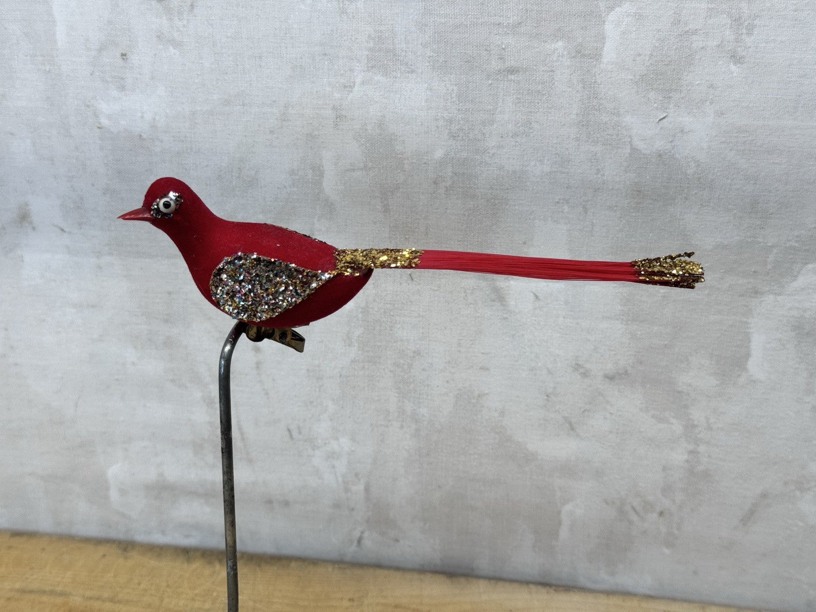 Vintage Christmas Clip On Bird Ornament  #1591