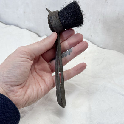 Vintage Shoe Shining Brush Art Deco Metal Handle