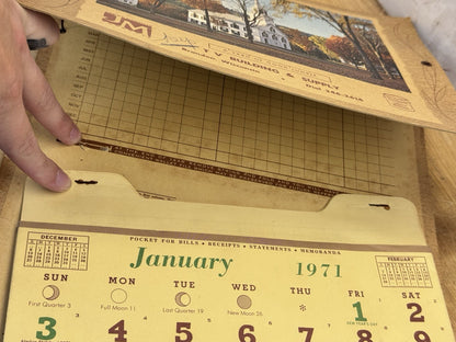 T V Building Supply Brandon Wisconsin 1971 Advertising Calendar #1416