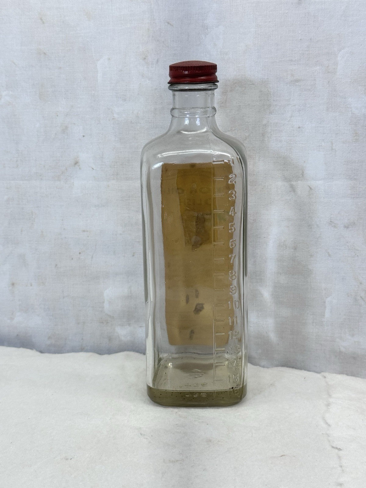 Lemon Oil Polish Vintage Glass Bottle Paper Label