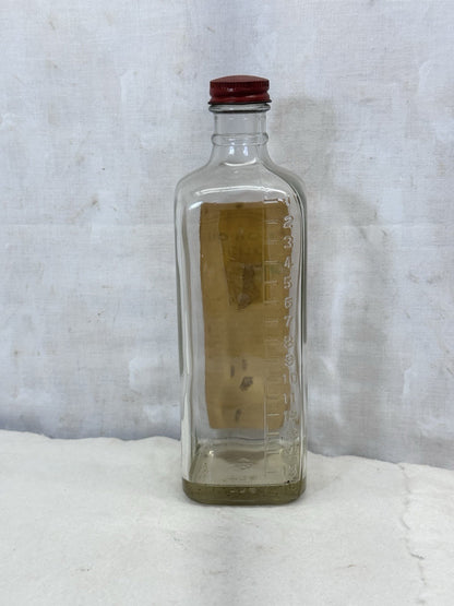 Lemon Oil Polish Vintage Glass Bottle Paper Label