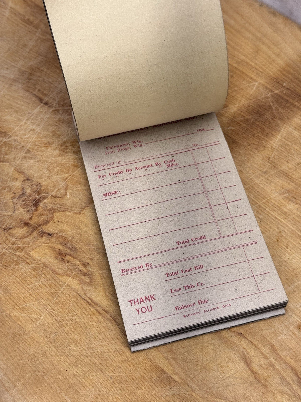 Stellmacher Lumber Fairwater Wisconsin Receipt Keeper Vintage NOS #1208