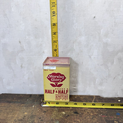 Morning Glory Half & Half Carton Vintage Empty