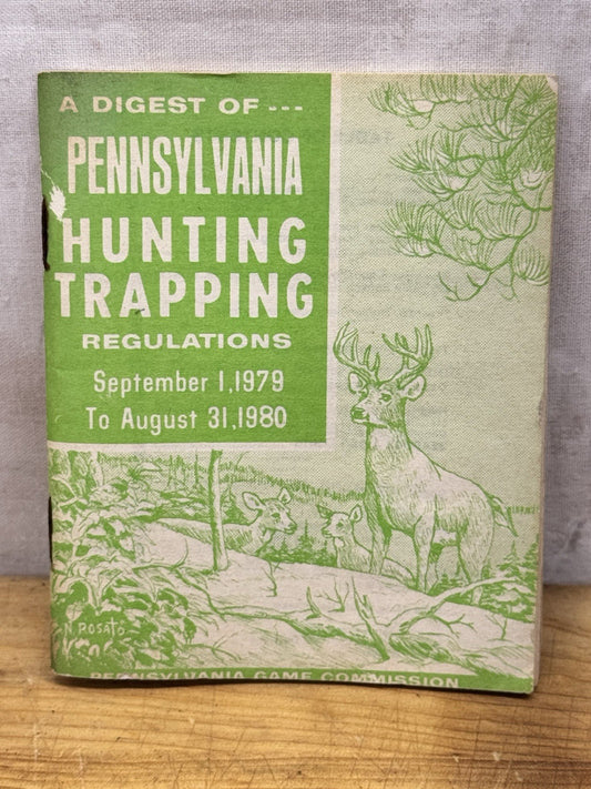 Pennsylvania Hunting Trapping Regulations 1979-1980 Vtg #1244