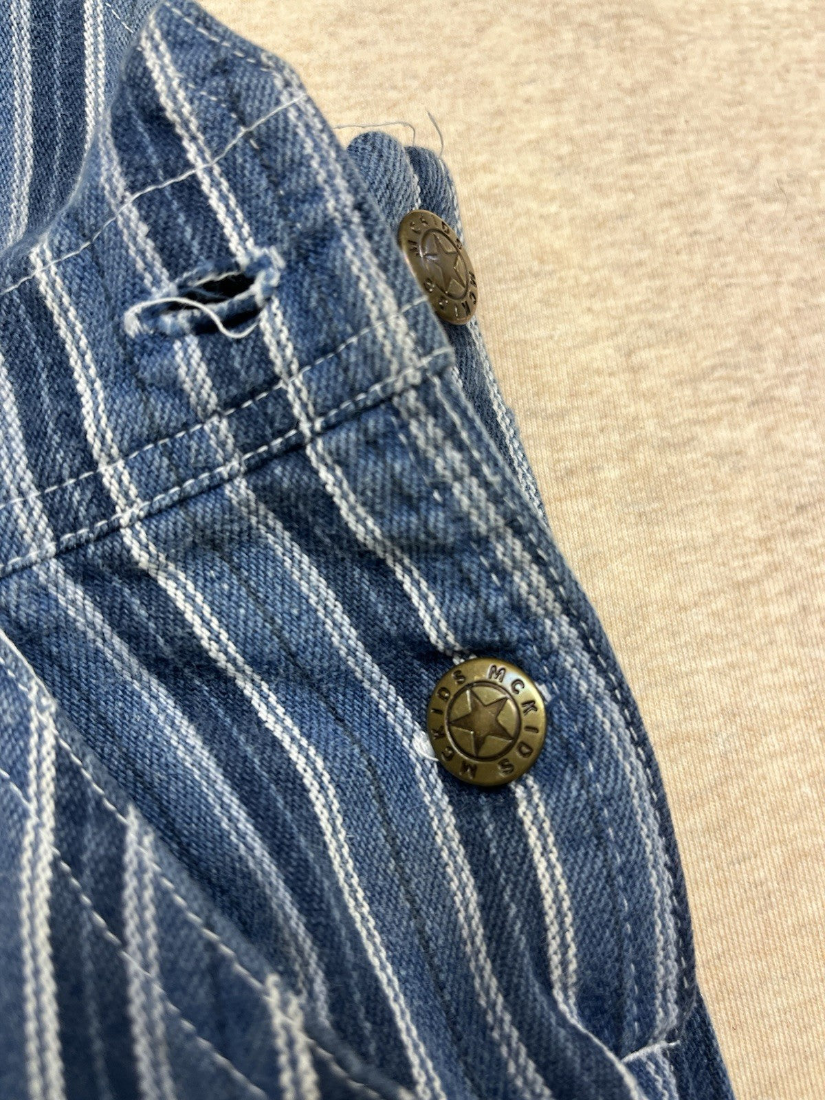 McKids Striped Bob Overalls  Child’s Size 4