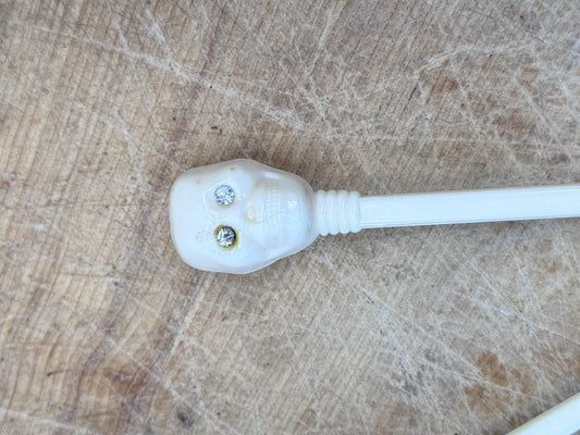 Halloween 1950s Skeleton Skull Swizzle Stir Sticks #1483