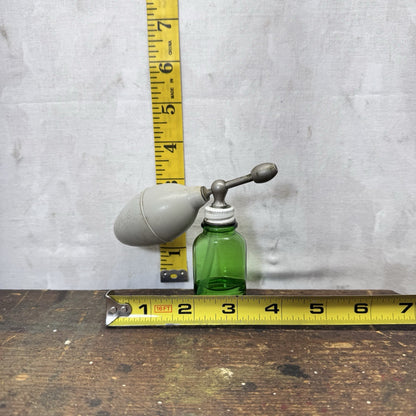 Medical Atomizer Green Glass Bottle Vintage