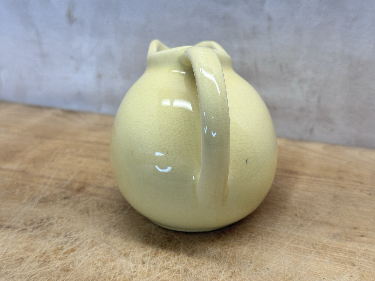 Vintage Yellow Ceramic Mini Creamer Pitcher #S-1556