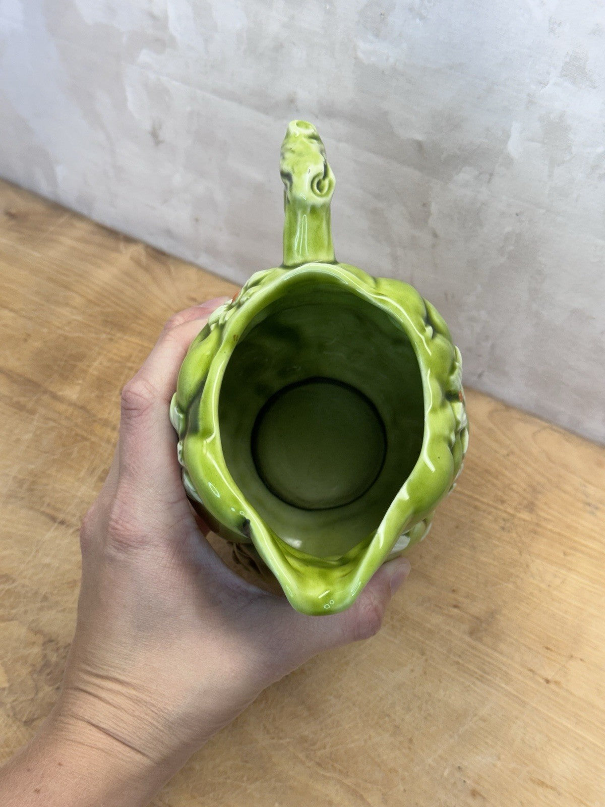 Vintage 1967 Inarco Daisy Green Pitcher #1477