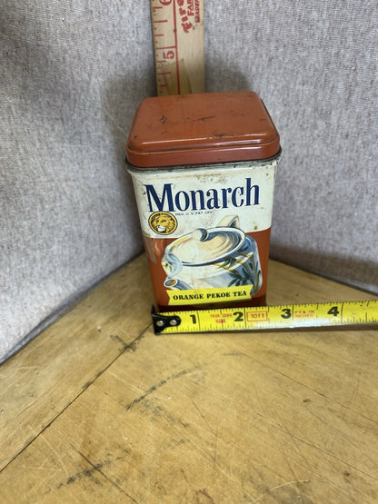 Monarch Orange Pekoe Empty Tea Tin Vintage