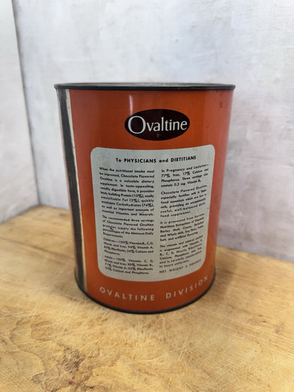 Ovaltine Sweet Chocolate Orange Tin Vtg Kitchen #1446