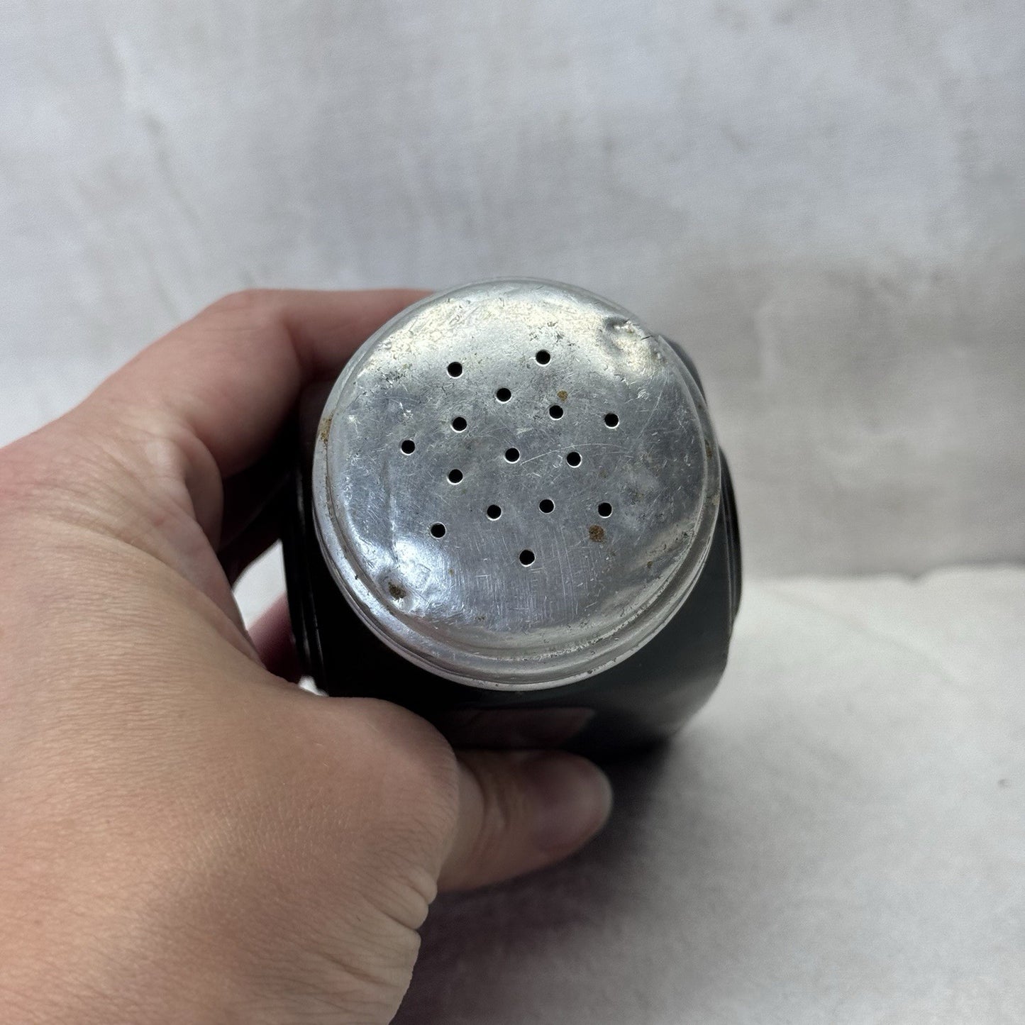 McKee Roman Arch Black Salt/Pepper Shaker Vintage