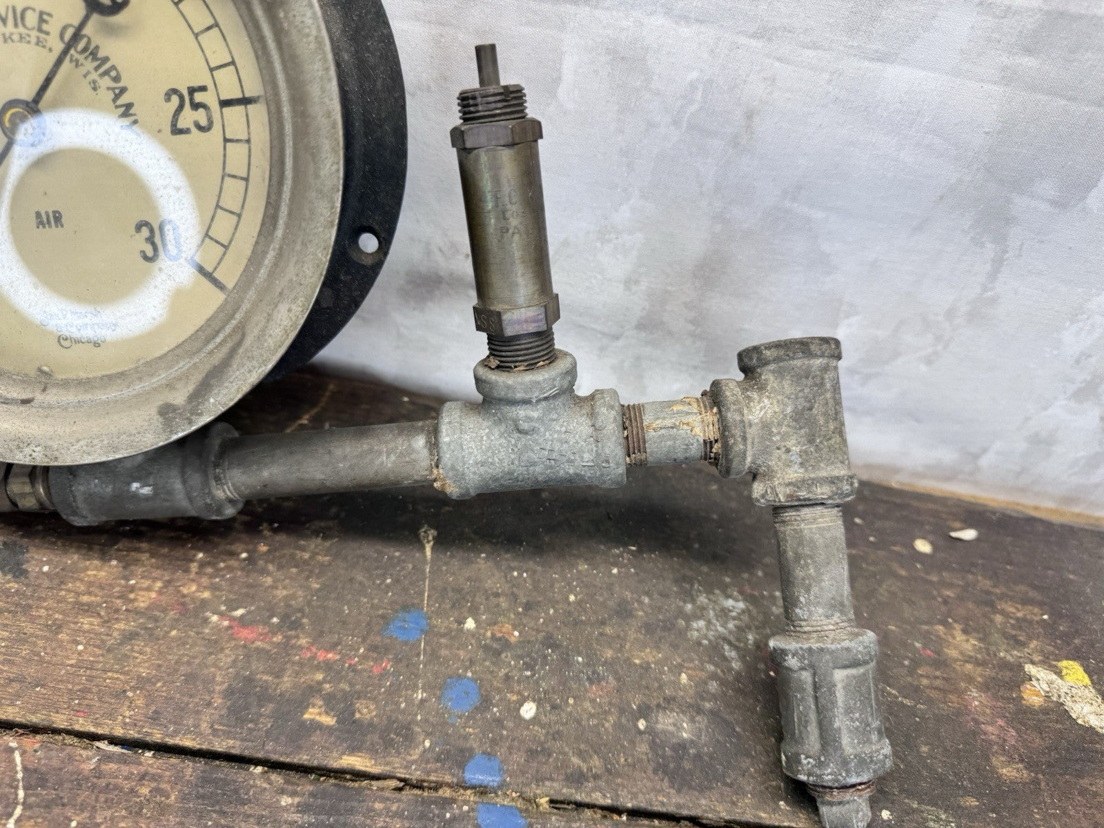 Vintage Industrial Air Pressure Gauge. #1013