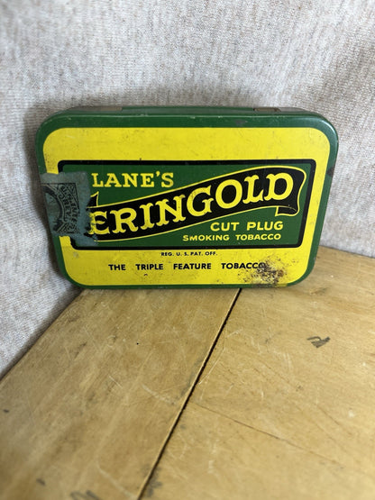 Lanes Eringold Empty Cut Plug Tobacco Tin