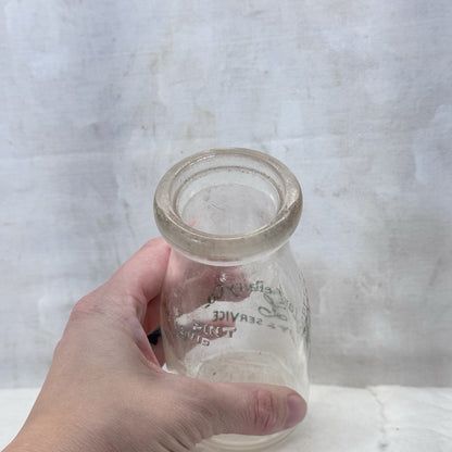 Milo Lange Dairy Co. Milk Glass Bottle Vintage 