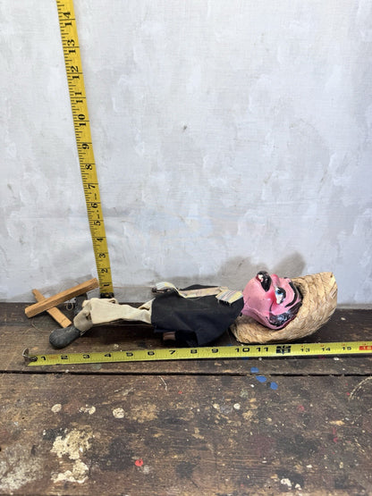 Mexican Folk Art String Puppet Marionette Bandito Gunslinger Man Vintage