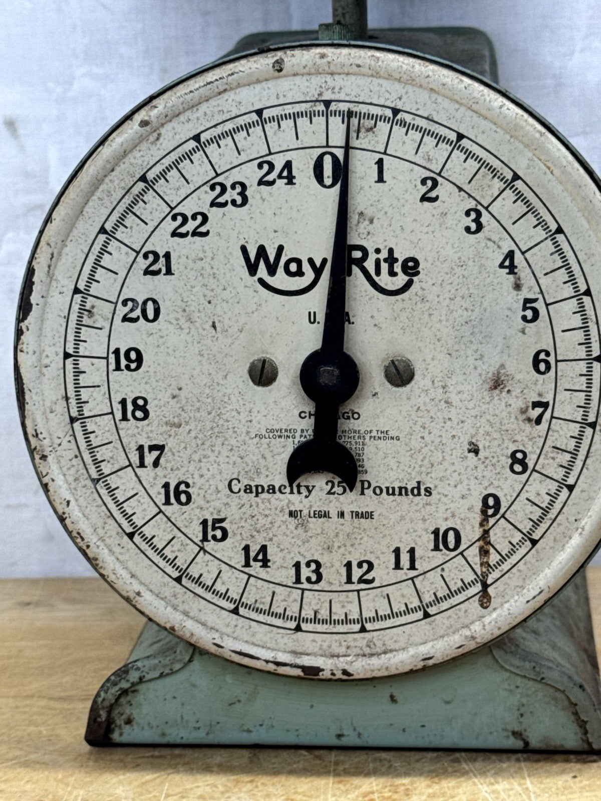 Way Rite Vintage Green Kitchen Scale #1154