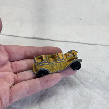 Vintage Tootsie Toy Roadster Yellow Car