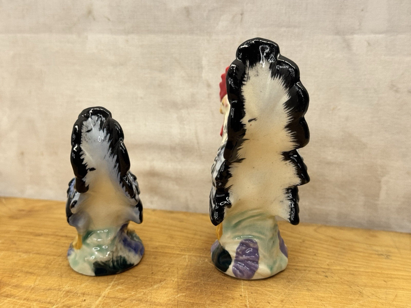 Set Of Hen & Rooster Salt Pepper Shakers Made In Japan #1260