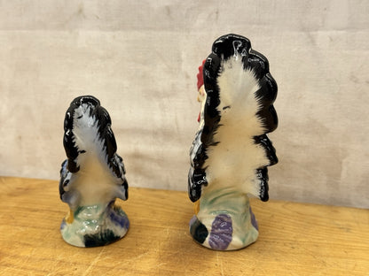 Set Of Hen & Rooster Salt Pepper Shakers Made In Japan #1260