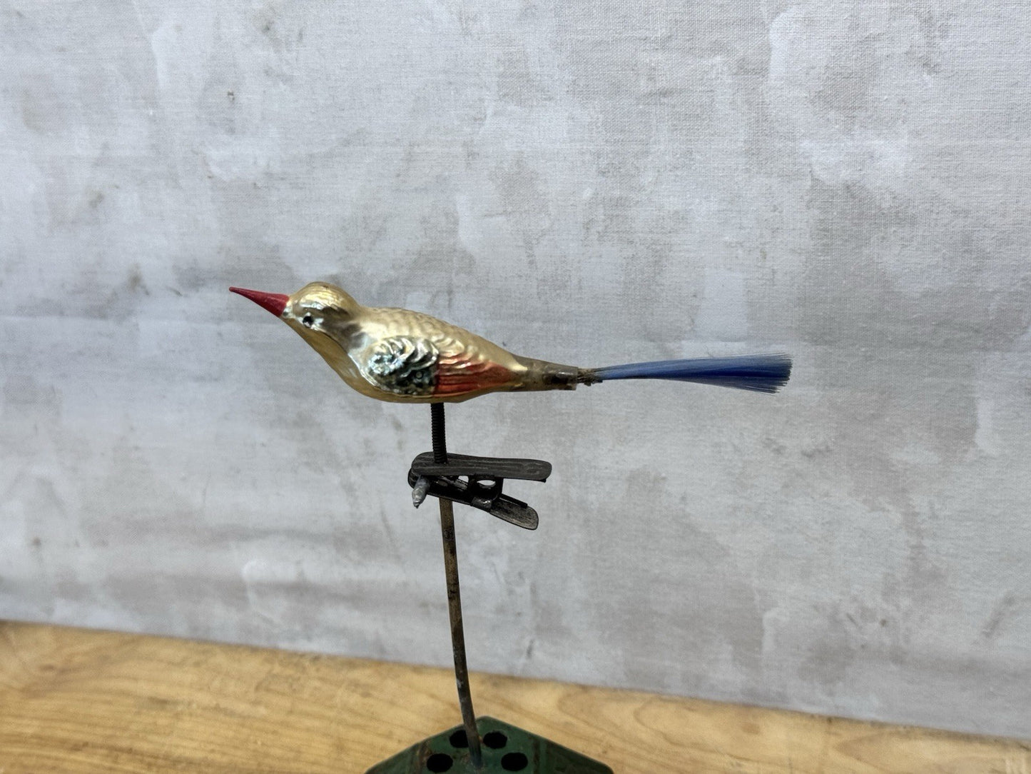 Antique Glass Bird Clip On Ornament #1488