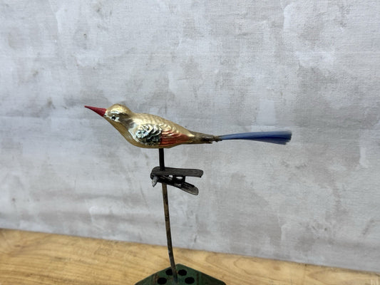 Antique Glass Bird Clip On Ornament #1488