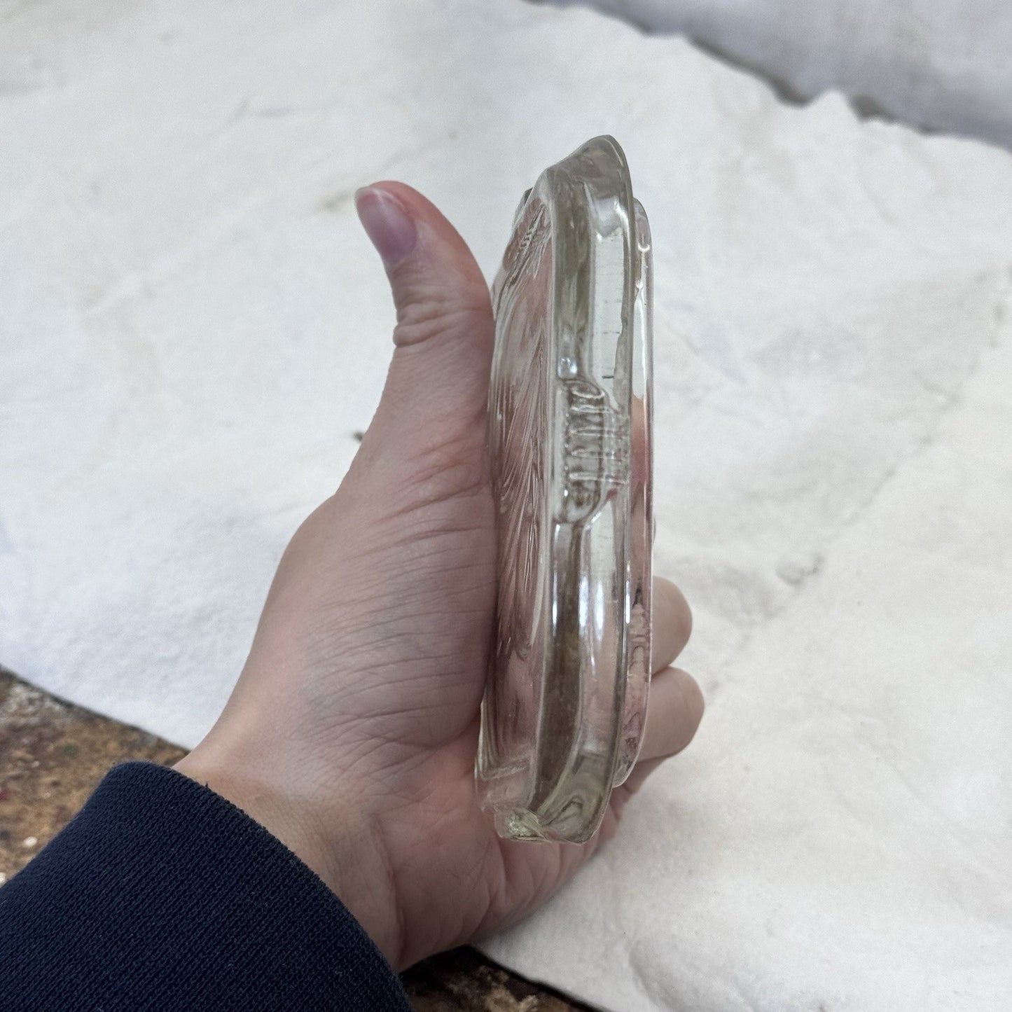 Federal Glass Square Refrigerator Embossed Veggie Lid Replacement Vintage