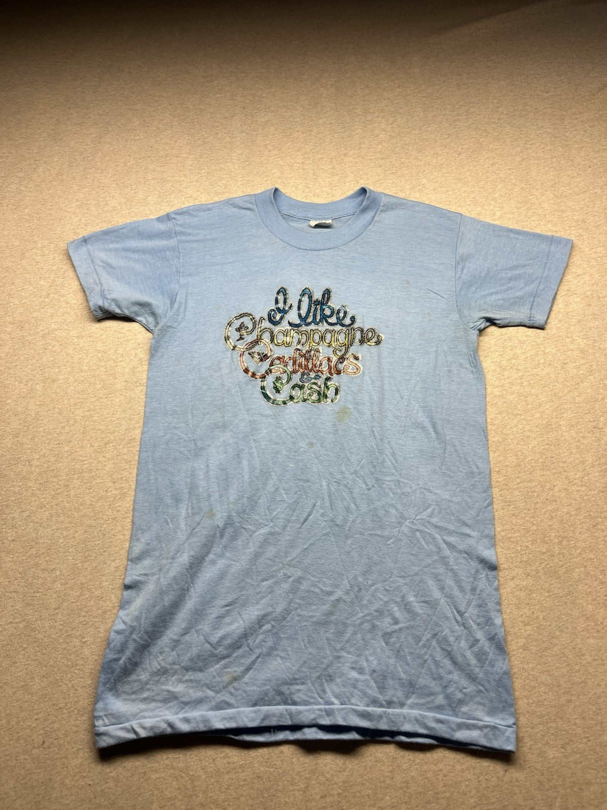 1970-80s Women’s Blue Knit S Sleeve Tshirt