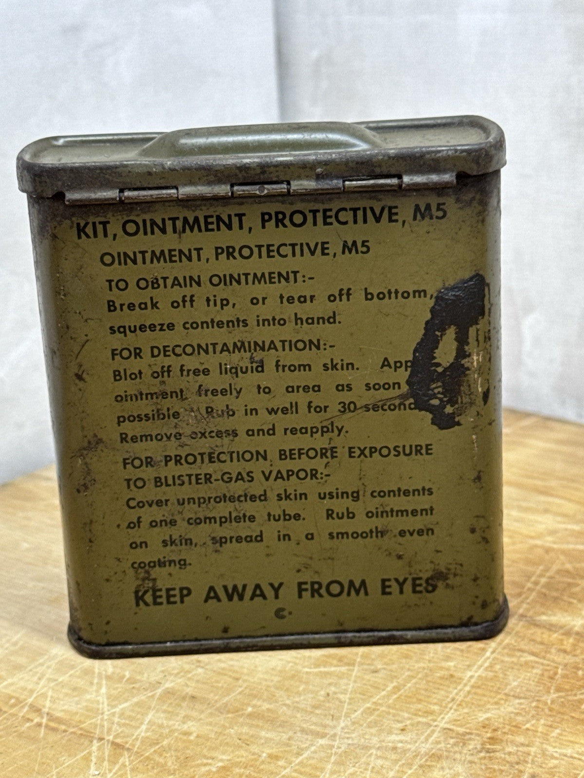 WWII Medical Metal Tin Green Vintage #1201
