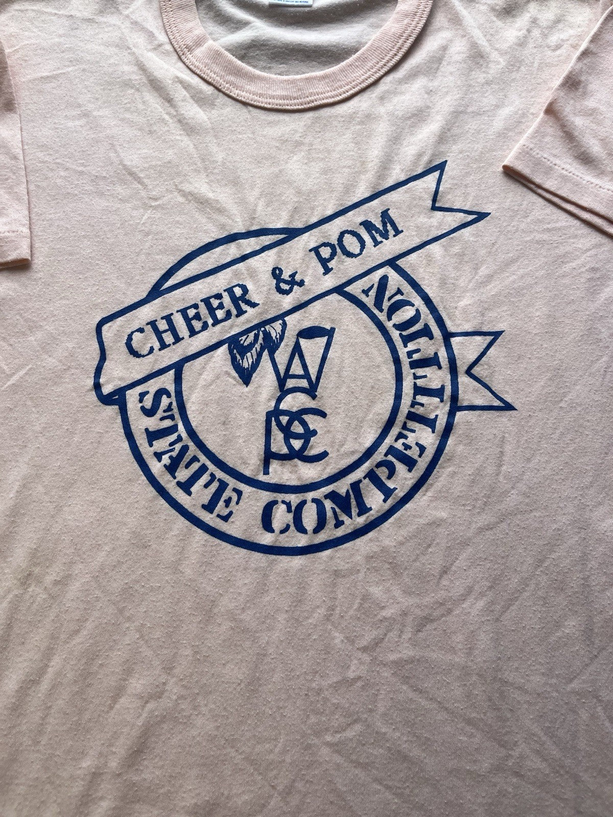 1980s Pink S Sleeve Cheer & Pom Athletic Tshirt