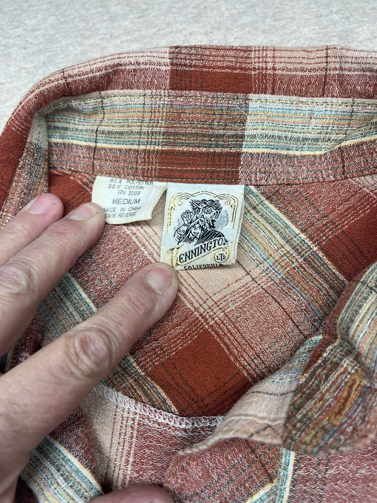 Vtg Pennington Men’s Medium Lsleeve Western Shirt