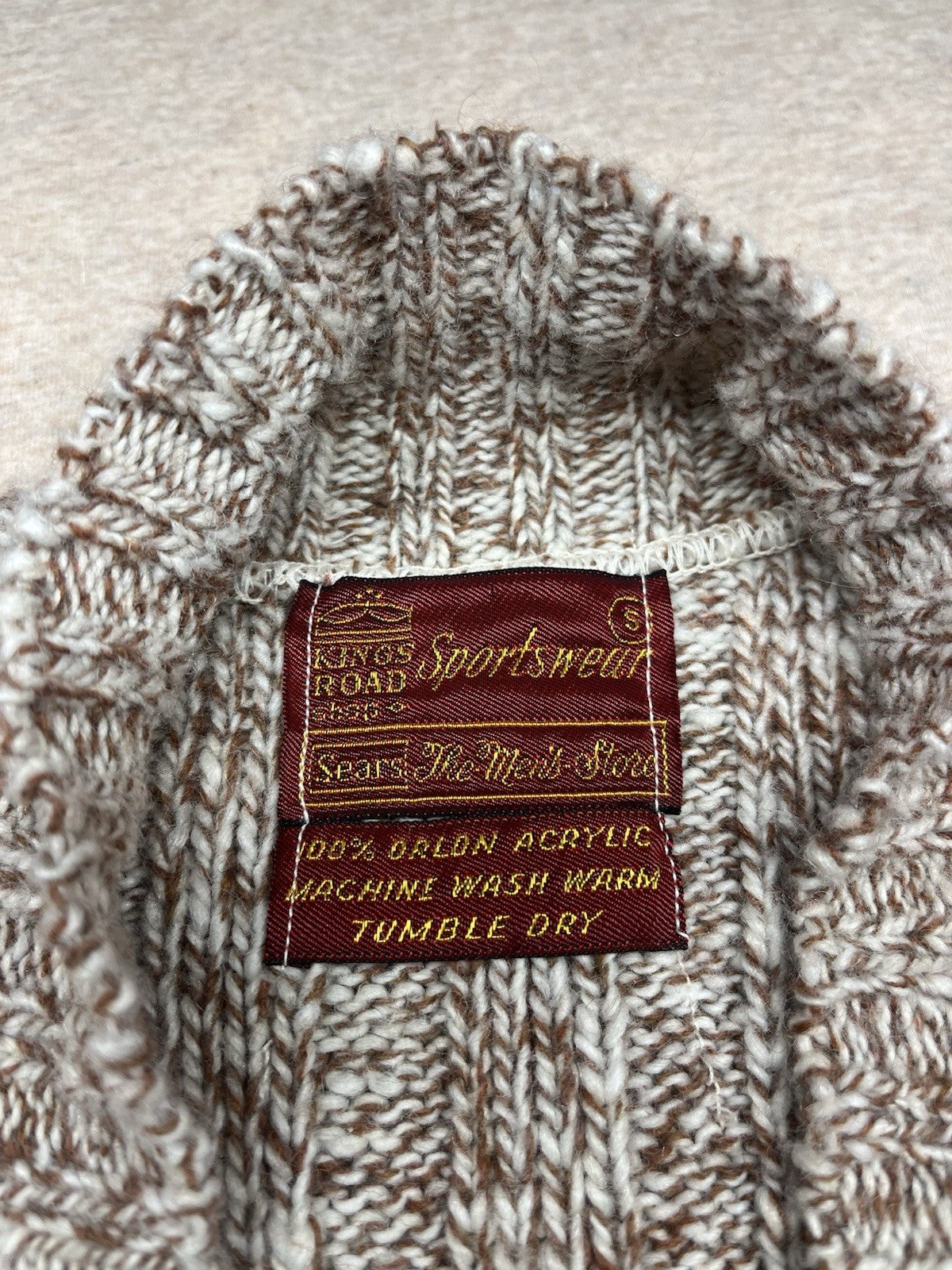 1960s, 70s Grandpas Kings Road Brown Cardigan Sweater