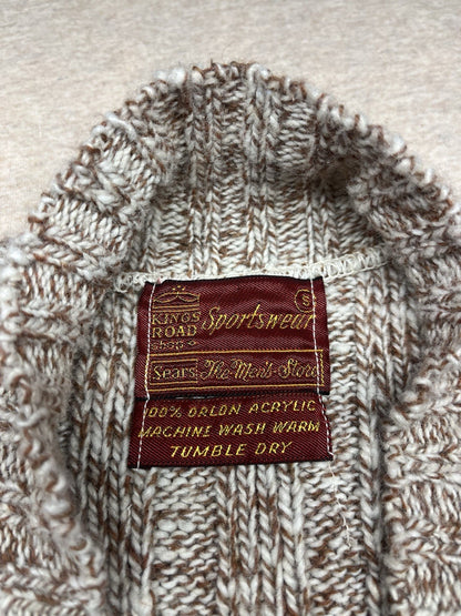 1960s, 70s Grandpas Kings Road Brown Cardigan Sweater