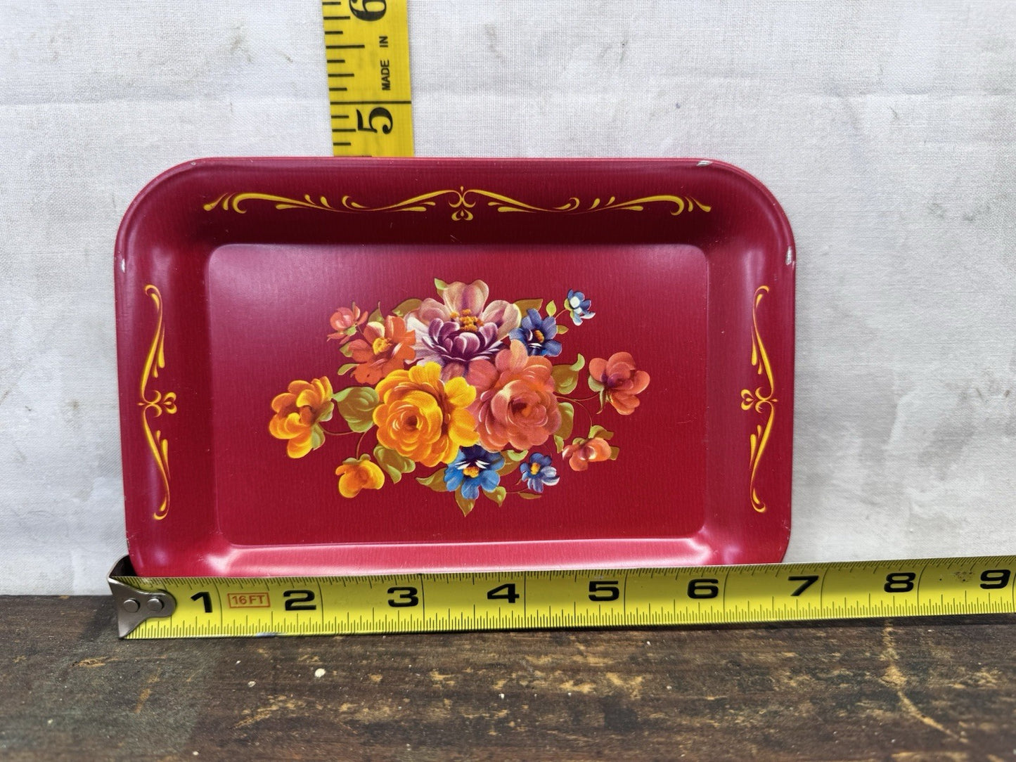Vintage  7 Mini Floral Trays #1088