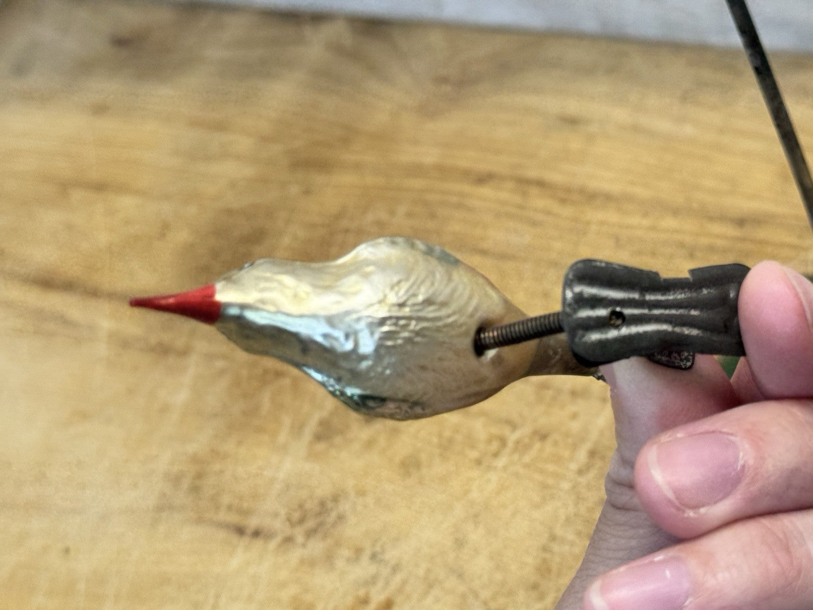 Antique Glass Bird Clip On Ornament #1488