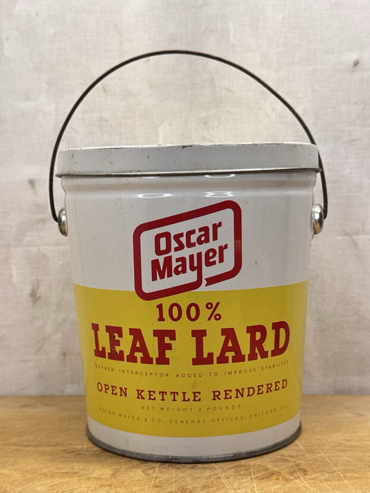 Oscar Mayer Leaf Lard Tin Vintage #1190