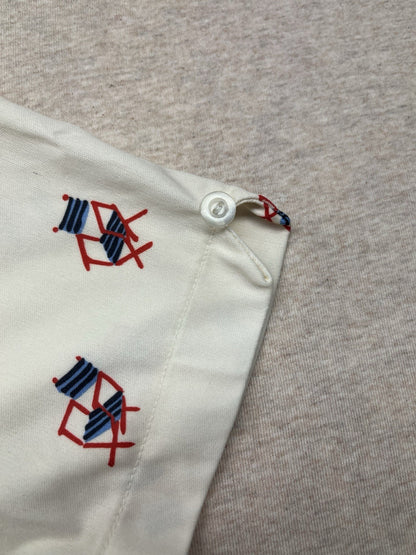 1970s, 80s Boys White Print S Sleeve Shirt