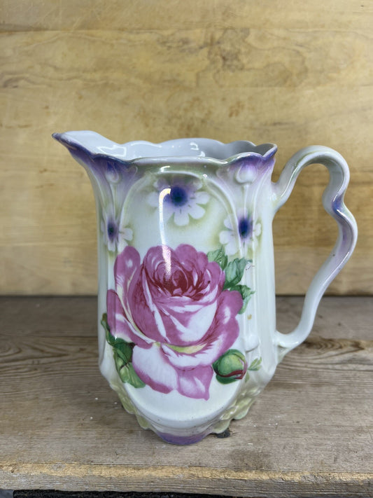 Antique Vintage Germany Floral Pitcher