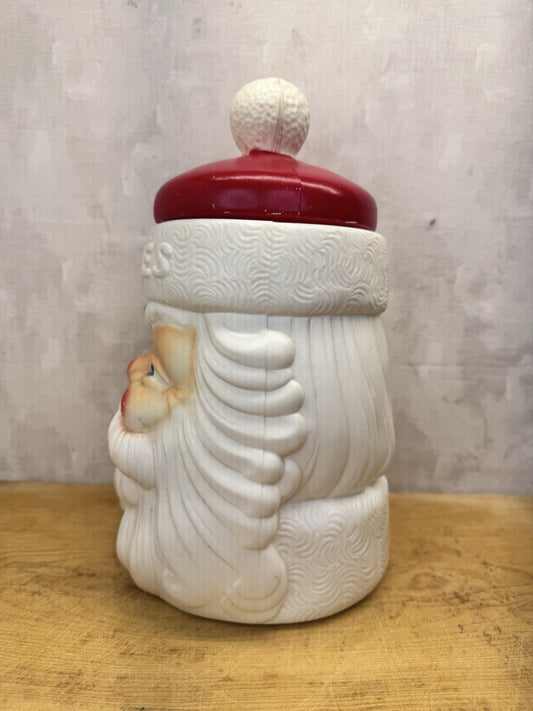 Vintage Blowmold Santa Cookie Jar #1096