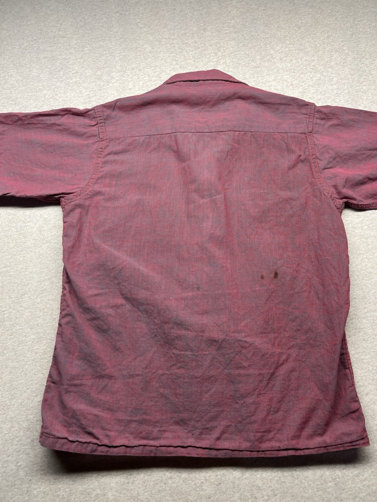 1950s,60s, Boys Youth Faded Red Cotton Shirt 