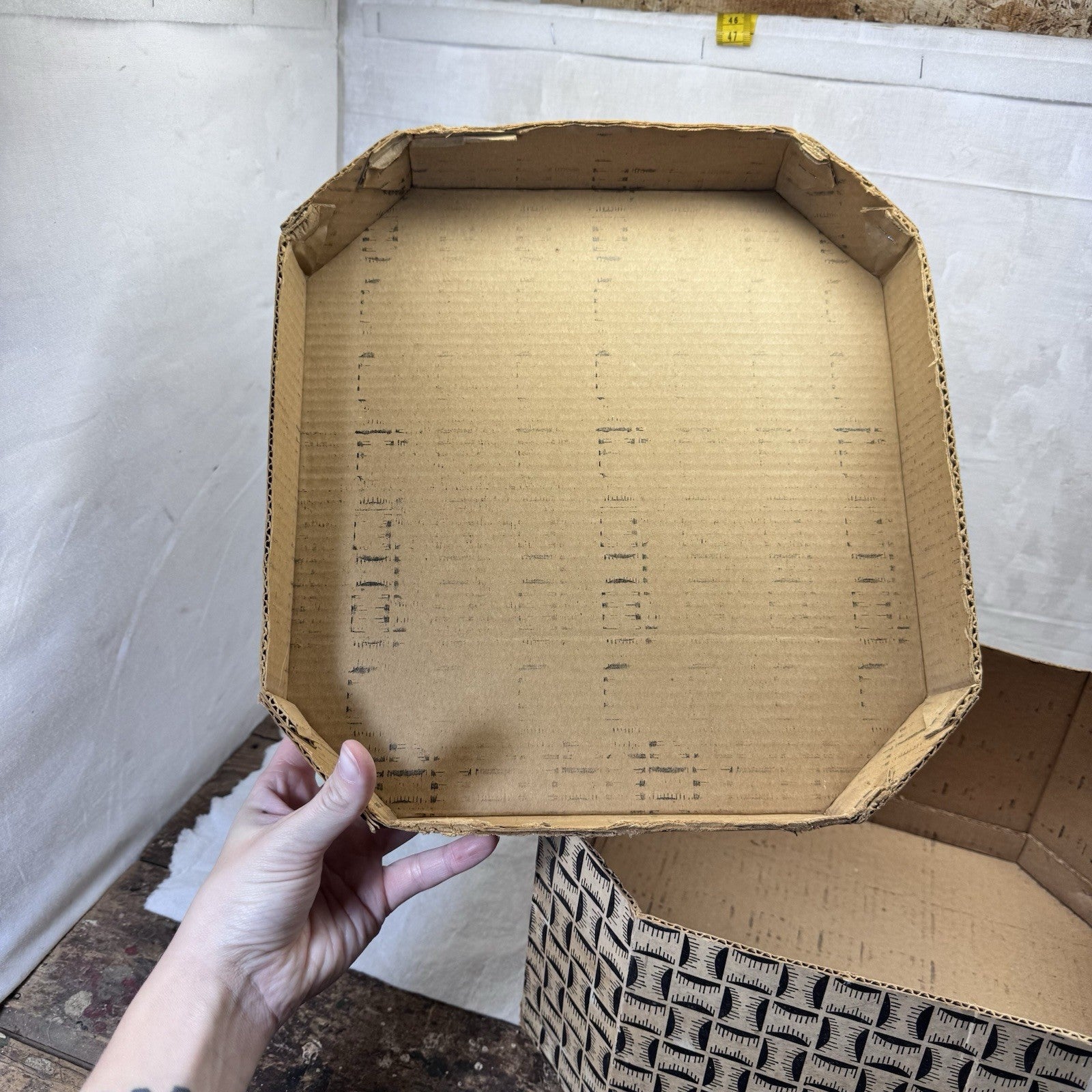 Vintage Heavy Cardboard Hat Box Container 