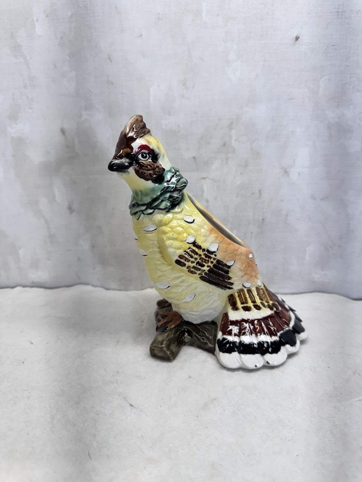 Vintage Ceramic Bird Grouse Planter 