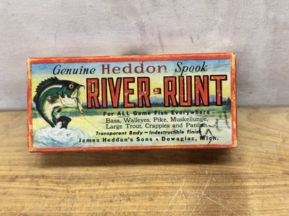 Heddon Spook River Runt Empty Box Fishing Antique #S-1528