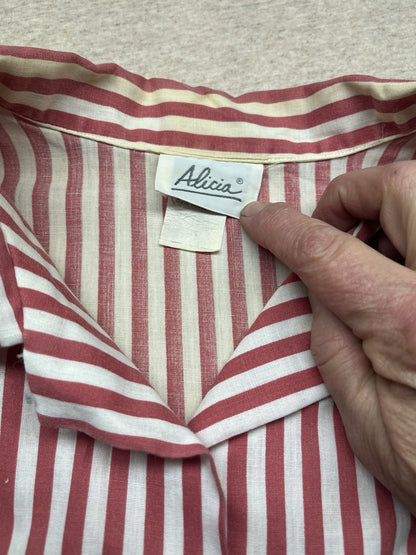 1970s, 80s Women’s Red Striped Cotton S Sleeve Alecia Shirt